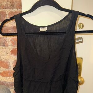 Free People Black V-Neck Top